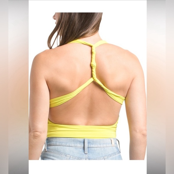 NWT - Zara Lime Green Cross Back Bodysuit - Size S - Picture 3 of 6